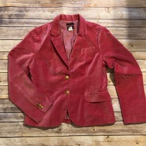 J Crew Pink Velvet Schoolboy Blazer Jacket 12